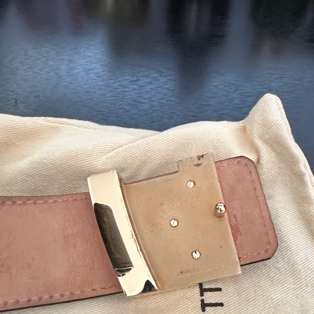 Louis Vuitton Monogram Belt with Gold LV Buckle - Picture 3 of 5